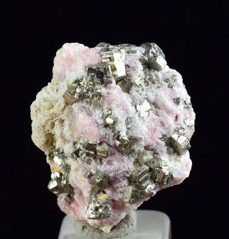 2cms RHODOCHROSITE FLUORITE PYRITE Crystal Rhombohedral Wuzhou Guangxi China Mineral Specimen R519