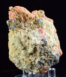 7.2cms RHODOCHROSITE FLUORITE PYRITE Crystal Rhombohedral Wuzhou Guangxi China Mineral Specimen R520