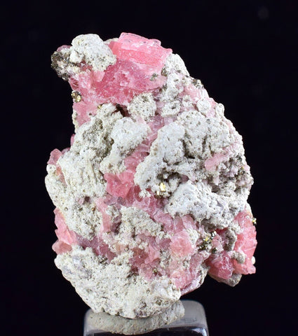 2.7cms RHODOCHROSITE FLUORITE PYRITE Crystal Rhombohedral Wuzhou Guangxi China Mineral Specimen R504
