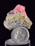 2.7cms RHODOCHROSITE FLUORITE PYRITE Crystal Rhombohedral Wuzhou Guangxi China Mineral Specimen R506
