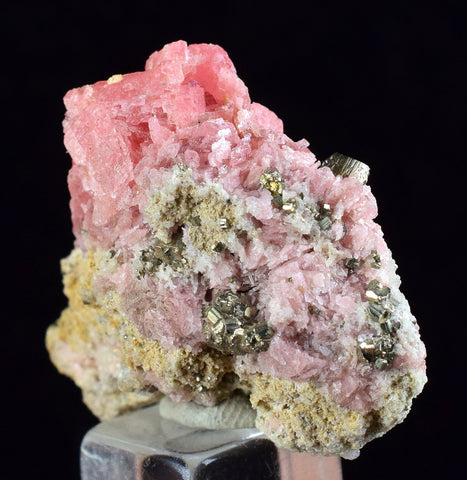 2.7cms RHODOCHROSITE FLUORITE PYRITE Crystal Rhombohedral Wuzhou Guangxi China Mineral Specimen R506