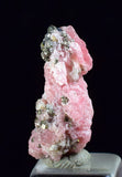1.8cms RHODOCHROSITE FLUORITE PYRITE Crystal Rhombohedral Wuzhou Guangxi China Mineral Specimen R527