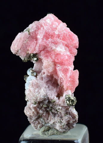 2.2cms RHODOCHROSITE FLUORITE PYRITE Crystal Rhombohedral Wuzhou Guangxi China Mineral Specimen R528