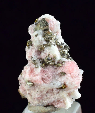 2cms RHODOCHROSITE FLUORITE PYRITE Crystal Rhombohedral Wuzhou Guangxi China Mineral Specimen R513