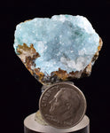 3.3ms DRUZY CHRYSOCOLLA QUARTZ Lily Mine Peru Calcite Malachite Stalactite Suiseki Mineral Specimen D238