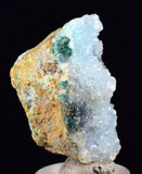 4cms DRUZY CHRYSOCOLLA QUARTZ Lily Mine Peru Calcite Malachite Stalactite Suiseki Mineral Specimen D243