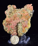 7.2cms RHODOCHROSITE FLUORITE PYRITE Crystal Rhombohedral Wuzhou Guangxi China Mineral Specimen R520