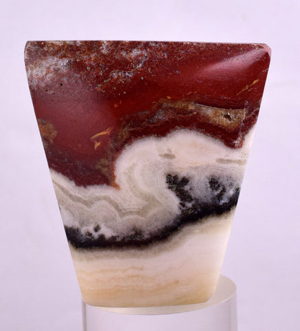 4.2cms GEM MACHU PICCHU Aragonite Cabochon Peru Calcite Copper Dendrites B03