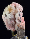 6.6cms RHODOCHROSITE ROSETTE QUARTZ  Peru Pink Crystals Needles Collector Mineral Specimen R531