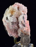 6.6cms RHODOCHROSITE ROSETTE QUARTZ  Peru Pink Crystals Needles Collector Mineral Specimen R531