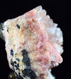 5.2cms RHODOCHROSITE ROSETTE QUARTZ  Peru Pink Crystals Needles Collector Mineral Specimen R532