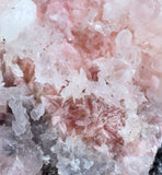 3.9cms RHODOCHROSITE ROSETTE QUARTZ  Peru Pink Crystals Needles Collector Mineral Specimen R535