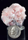 3.9cms RHODOCHROSITE ROSETTE QUARTZ  Peru Pink Crystals Needles Collector Mineral Specimen R535