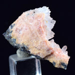 3.4cms RHODOCHROSITE ROSETTE QUARTZ  Peru Pink Crystals Needles Collector Mineral Specimen R537