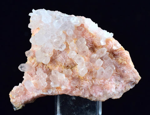 3.4cms RHODOCHROSITE ROSETTE QUARTZ  Peru Pink Crystals Needles Collector Mineral Specimen R537