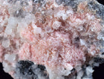 4.1cms RHODOCHROSITE ROSETTE QUARTZ  Peru Pink Crystals Needles Collector Mineral Specimen R539
