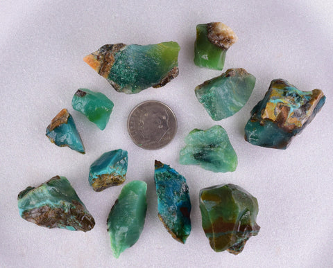 57Grams Lot GEM SILICA CHRYSOCOLLA Multicolor Chalcedony Emerald Jade Color Lily Mine S92