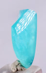 6carats BLUE OPAL CABOCHON Pendant Wire Wrap Caribean Turquoise Color Peru B07