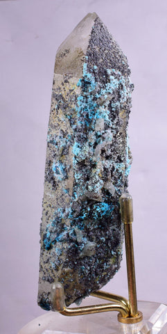 11.5cms  QUARTZ CHRYSOCOLLA TENTADORA Mine Peru Grape Botryoidal Stalactite Crystals Rare Ajoite (?)Mineral Specimen Collectors ce950