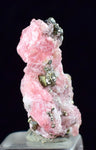 1.8cms RHODOCHROSITE FLUORITE PYRITE Crystal Rhombohedral Wuzhou Guangxi China Mineral Specimen R527