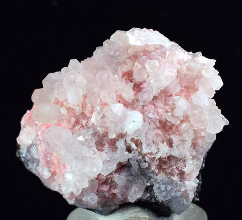 3.9cms RHODOCHROSITE ROSETTE QUARTZ  Peru Pink Crystals Needles Collector Mineral Specimen R535