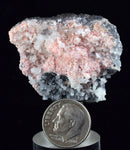 4.1cms RHODOCHROSITE ROSETTE QUARTZ  Peru Pink Crystals Needles Collector Mineral Specimen R539