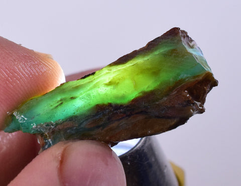 4.3grs BLUE OPAL SLAB Peru Scenic Quality Translucent Jewelry Collector O712