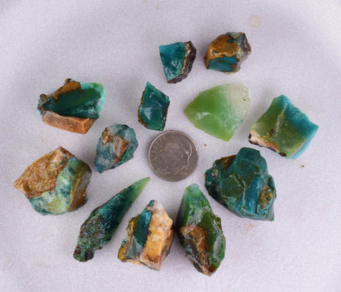 57Grams Lot GEM SILICA CHRYSOCOLLA Multicolor Chalcedony Emerald Jade Color Lily Mine S89