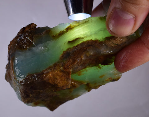 9.9grs BLUE OPAL ROUGH Peru Rough Scenic Quality Translucent Jewelry O705