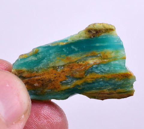 7.8grs BLUE OPAL SLAB Peru Scenic Quality Translucent Jewelry Collector O710
