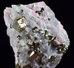4.6cms RHODOCHROSITE ROSETTE QUARTZ  Pyrite Peru Pink Crystals Collector Mineral Specimen Huanzala Mine R548