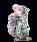 4.8cms RHODOCHROSITE ROSETTE QUARTZ  Pyrite Peru Pink Crystals Collector Mineral Specimen Huanzala Mine R549