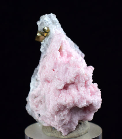 3.8cms RHODOCHROSITE ROSETTE QUARTZ  Pyrite Peru Pink Crystals Collector Mineral Specimen Huanzala Mine R547