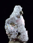 3.8cms RHODOCHROSITE ROSETTE QUARTZ  Pyrite Peru Pink Crystals Collector Mineral Specimen Huanzala Mine R547