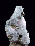 3.8cms RHODOCHROSITE ROSETTE QUARTZ  Pyrite Peru Pink Crystals Collector Mineral Specimen Huanzala Mine R547
