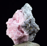 3.8cms RHODOCHROSITE ROSETTE QUARTZ  Pyrite Peru Pink Crystals Collector Mineral Specimen Huanzala Mine R547