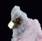 3.8cms RHODOCHROSITE ROSETTE QUARTZ  Pyrite Peru Pink Crystals Collector Mineral Specimen Huanzala Mine R547