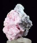 3.8cms RHODOCHROSITE ROSETTE QUARTZ  Pyrite Peru Pink Crystals Collector Mineral Specimen Huanzala Mine R547