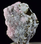 4.6cms RHODOCHROSITE ROSETTE QUARTZ  Pyrite Peru Pink Crystals Collector Mineral Specimen Huanzala Mine R548
