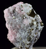 4.6cms RHODOCHROSITE ROSETTE QUARTZ  Pyrite Peru Pink Crystals Collector Mineral Specimen Huanzala Mine R548