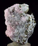 4.6cms RHODOCHROSITE ROSETTE QUARTZ  Pyrite Peru Pink Crystals Collector Mineral Specimen Huanzala Mine R548