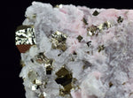 4.6cms RHODOCHROSITE ROSETTE QUARTZ  Pyrite Peru Pink Crystals Collector Mineral Specimen Huanzala Mine R548