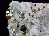 4.6cms RHODOCHROSITE ROSETTE QUARTZ  Pyrite Peru Pink Crystals Collector Mineral Specimen Huanzala Mine R548