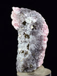 4.8cms RHODOCHROSITE ROSETTE QUARTZ  Pyrite Peru Pink Crystals Collector Mineral Specimen Huanzala Mine R549