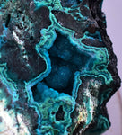 11cms BLUE MALACHITE BOTRYOIDAL Peru Crystals Grape Spheres Rosette Translucent New Find Stalactite Minerals Specimensn U538