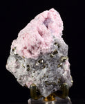 7cms RHODOCHROSITE ROSETTE QUARTZ Fluorite Pyrite Peru Pink Crystals Collector Mineral Specimen Huanzala Mine R555