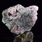 7cms RHODOCHROSITE ROSETTE QUARTZ Fluorite Pyrite Peru Pink Crystals Collector Mineral Specimen Huanzala Mine R555