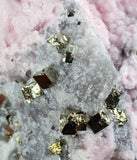 7cms RHODOCHROSITE ROSETTE QUARTZ Fluorite Pyrite Peru Pink Crystals Collector Mineral Specimen Huanzala Mine R555