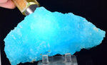 12.5cms NATURAL BLUE SALAMMONIAC Lecontite Botryoidal Crystals Chile Turquoise Color Rare Aesthetic Mineral Specimen U554