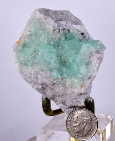 6.2cms GREEN FLUORITE Peru Huanzala Mine New Find Aesthetic Rare Gemmy Shiny Crystals Collector Mineral Specimen K90